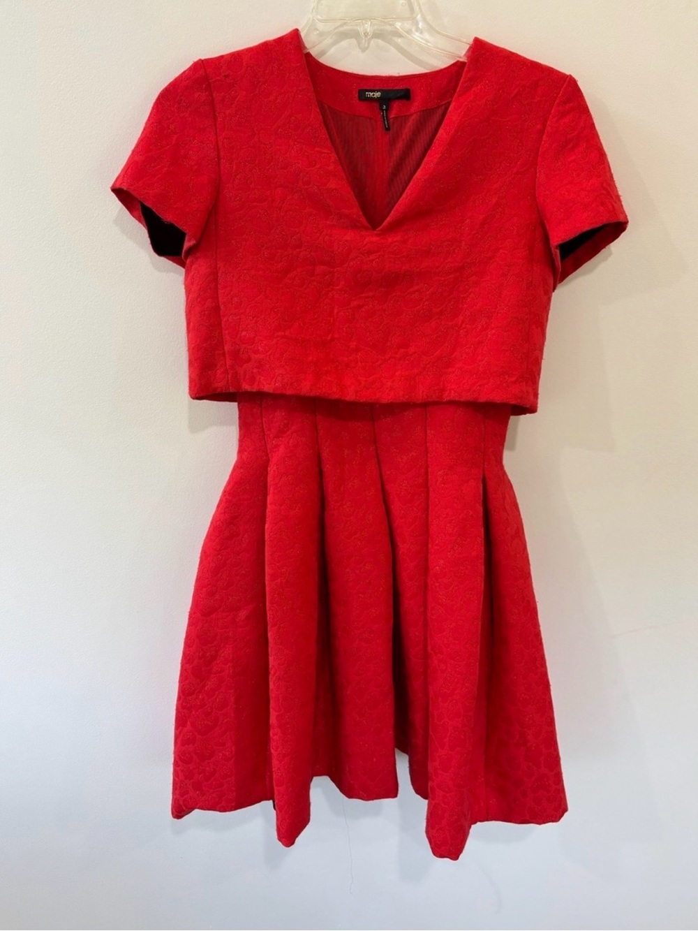 Maje Pop Over Short Sleeve Dress